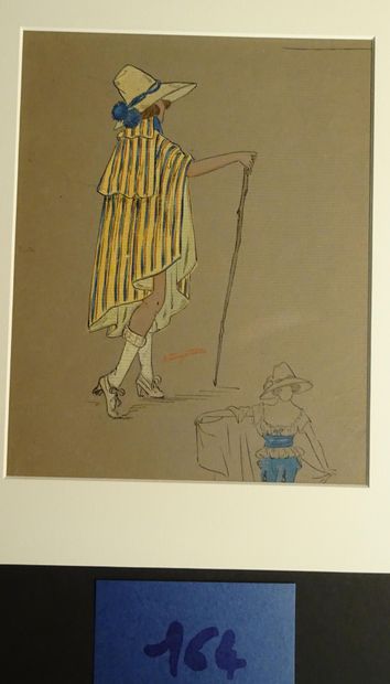 ZINOVIEW ZINOVIEW ALEXANDRE ( 1889-1977)

"La bergère" c.1920. Crayon, aquarelle...