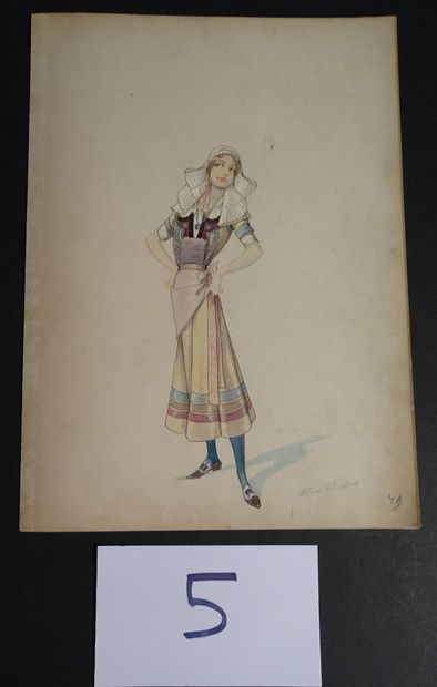 CHOUBRAC CHOUBRAC ALFRED ( 1853-1902 ) 
"Les Breton, costumes de scénes" c.1900....