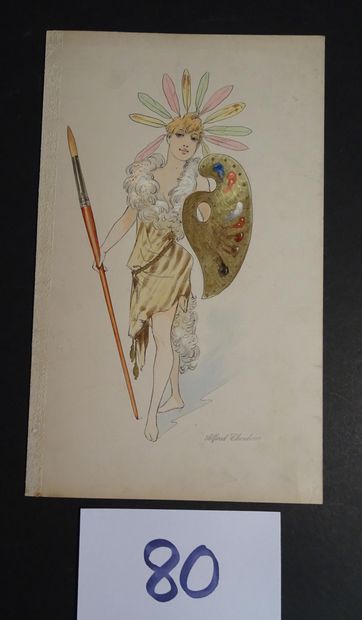 CHOUBRAC CHOUBRAC ALFRED ( 1853-1902 )

"La palette " c.1900. Costumes créés pour...