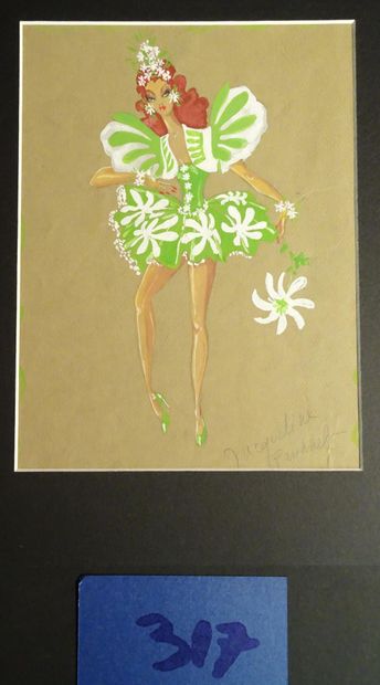 RUINET RUINET JACQUELINE

"Danseuse exotique ". c.1930. Gouache et crayon. 32 x 25...