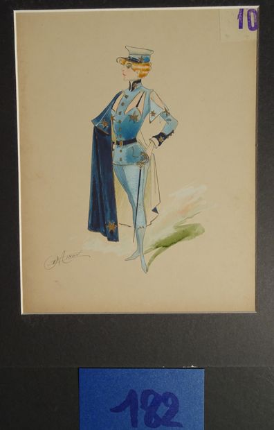 MINON MINON

"Ecuyères, porteuses d'eau" c.1880. Maquettes de costume pour une revue....