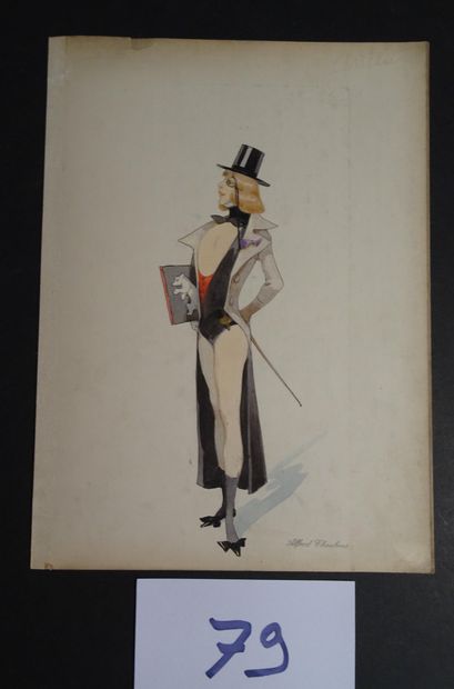CHOUBRAC CHOUBRAC ALFRED ( 1853-1902 )

"L'auteur" c.1900. Costume créé pour le music-hall....