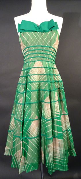 PAQUIN. Green and gold Haute Couture afternoon...