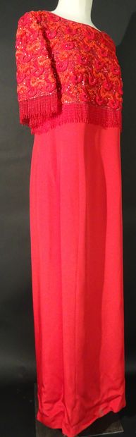 null ESCADA. Red embroidered evening dress Haute Couture circa 1980. Black ESCADA...