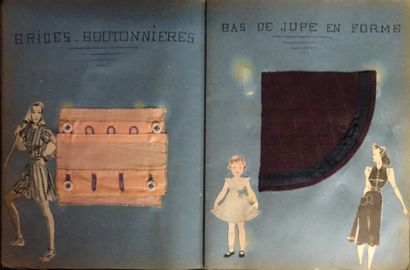 null Cahiers de Couture entre 1940-1942 - 3 cahiers réalisé par Van Hollande. 1er...