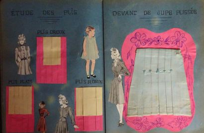 null Cahiers de Couture entre 1940-1942 - 3 cahiers réalisé par Van Hollande. 1er...