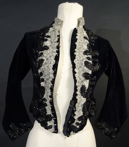 Jacket circa 1880, trimmed with jet pearls...