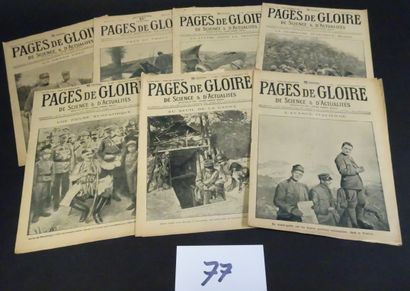 null Pages de Gloire. Revues du 6 décembre 1914 au 21 janvier 1917. 72 numéros, nombreuses...