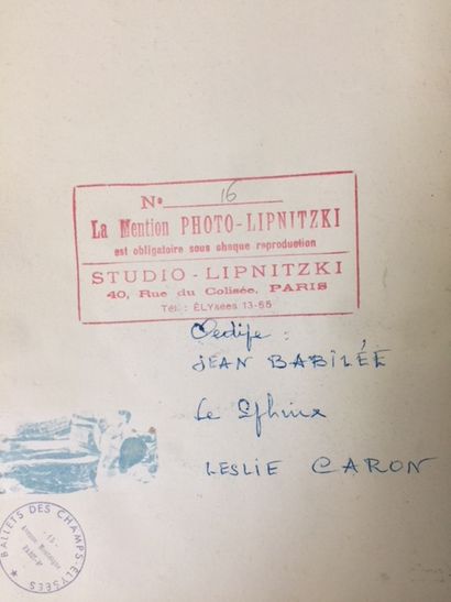 null PHOTOGRAPHIE. Leslie Caron et Jean Babilée dans"le Sphinx", photographie de...