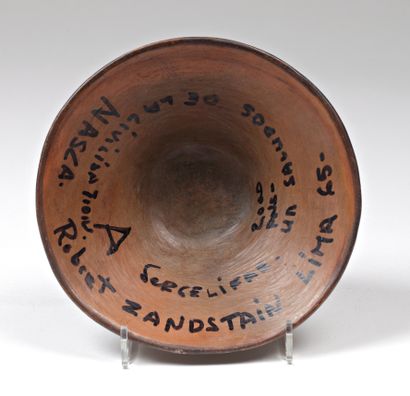 null TERRACOTTA CUP. Gift from Robert Zandstain in 1965, dedicated to Serge Lifar....