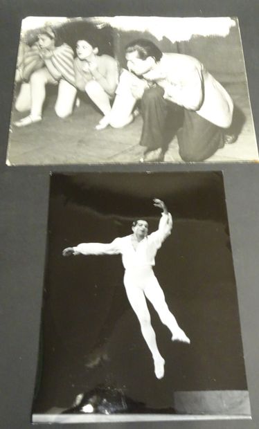 null PHOTOGRAPHIES. Set of 12 photographs of Serge Lifar in rehearsal with Nina Vyroubova...