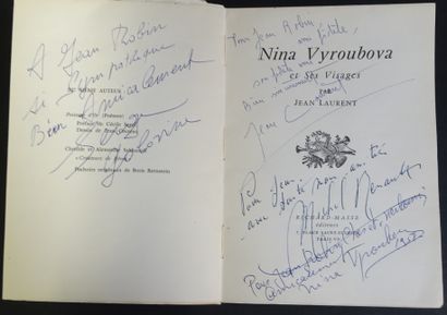 null BALLET. « Nina Vyroubova" par Jean Laurent, 1958, dédicacé à Jean Robin par...