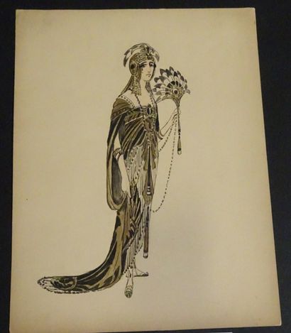 null "Queens". Set of 4 gouaches on paper, different sizes, of which 2 stamped Serge...