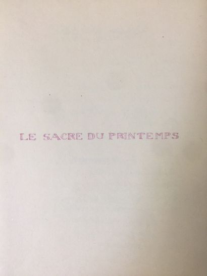 null BALLET "Le sacre du Printemps", 1917. tirage à 22 exemplaires. Exemplaire n°12....