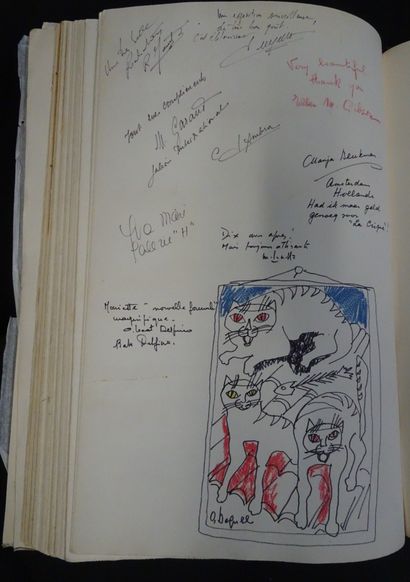 null Guestbook of an important art gallery, Mariette Giraud in Saint-Paul de Vence...