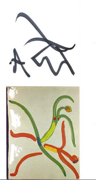 null SERGE LIFAR. 3 cartes de vœux, parfois avec dessin 1978, 1979, 1980. On joint...