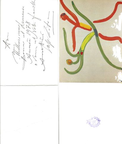 null SERGE LIFAR. 3 cartes de vœux, parfois avec dessin 1978, 1979, 1980. On joint...