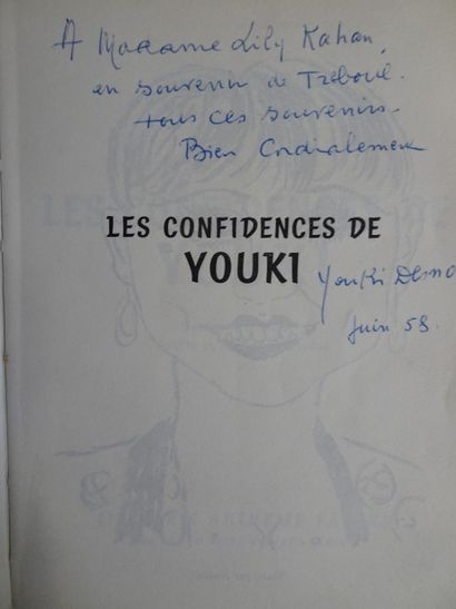 null YOUKI DESNOS. "Les confidences de Youki", 1957. Dedicated full page by Youki...