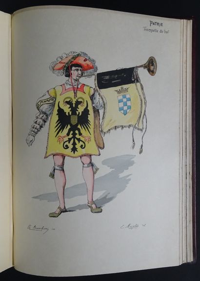 null THE COSTUME IN THE THEATER. 1886/1887, bound. Set of 65 engravings in notebooks...