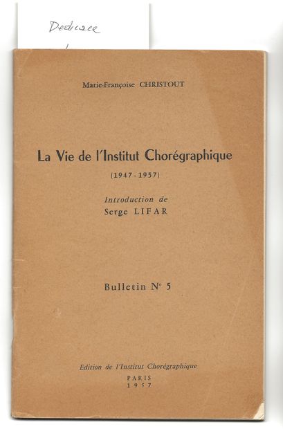 null SERGE LIFAR. Tapuscrit de Serge Lifar avec corrections au directeur général...