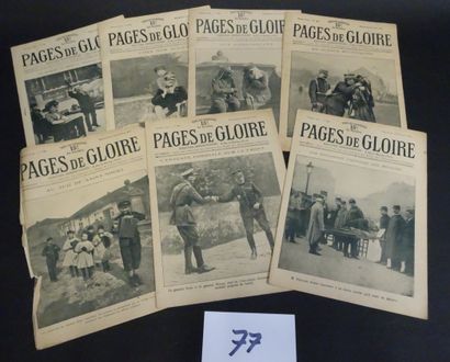 null Pages de Gloire. Revues du 6 décembre 1914 au 21 janvier 1917. 72 numéros, nombreuses...