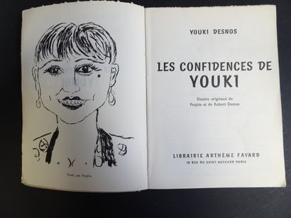 null YOUKI DESNOS. "Les confidences de Youki", 1957. Dedicated full page by Youki...
