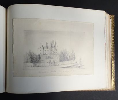 null ALBUM AMICORUM of a dandy around 1927. Many drawings, watercolors and gouac...