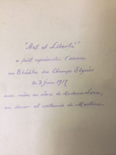 null BALLET "Le sacre du Printemps", 1917. tirage à 22 exemplaires. Exemplaire n°12....