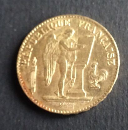 null Gold coin. 20 francs gold coin, civil engineering, 1877.
Weight : 6,48 g.