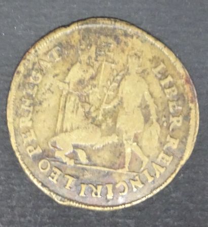 null Pièce Philippe II d’Espagne, 1580. Cuivre jaune.