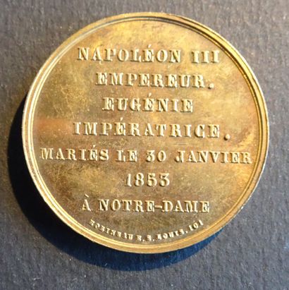 null Medal of Napoleon III with the empress Eugenie on 30/01/1853 at Notre Dame de...