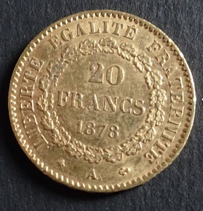 null Gold coin. France. 20 francs gold coin, civil engineering, 1878.
Weight : 6,46...