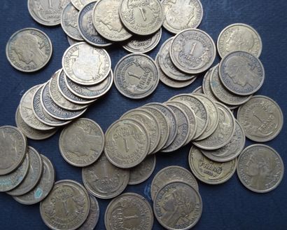 54 coins of 1frs Morlon. Years 1931 to 1941....