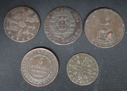 null Coin of 5 centissimi Kingdom of Sardinia1826 + 8 maravedis, Spain 1846 + Coin...