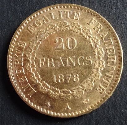 null Gold coin. France. 20 francs gold coin, civil engineering, 1878.
Weight : 6,46...