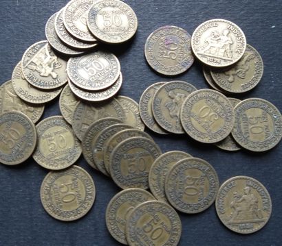 34 coins of 50 cts, chamber of commerce,...