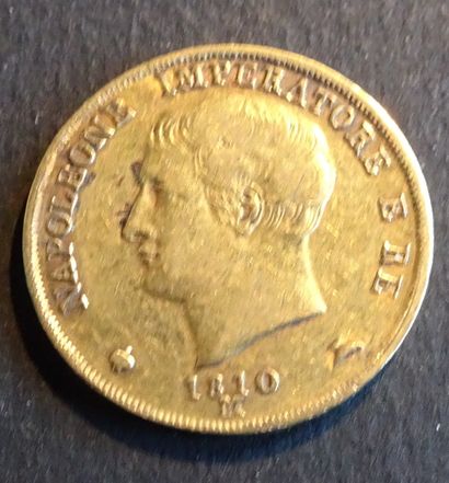 null Gold coin. Coin 20 livre OR, Naked head of Napoleon 1st, 1810.
Weight : 6,42...
