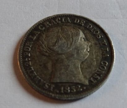 Pièce 1 réal Isabelle II argent. 1852.
Poids...