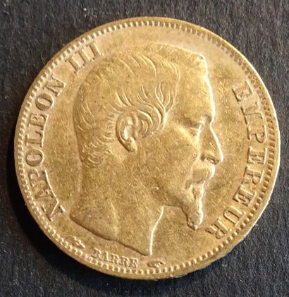 Coin GOLD.20 francs Napoleon III, GOLD, bare...