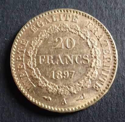 null Gold coin. 20 francs gold coin, civil engineering, 1897.
Weight : 6,47 g.