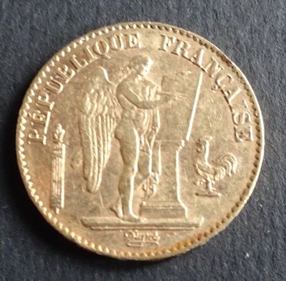 null Gold coin. 20 francs gold coin, civil engineering, 1889.
Weight : 6,48 g.