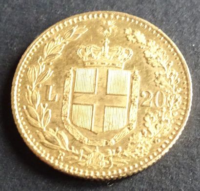 null Gold coin. Coin 20 pound Umberto 1er, Gold, Rome, 1882.
Weight : 6,46 grams...