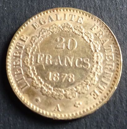 null Gold coin. France. 20 francs gold coin, civil engineering, 1878.
Weight : 6,47...