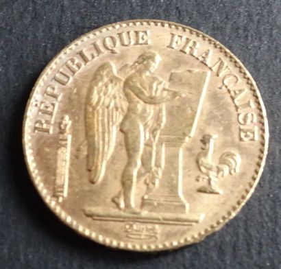 null Gold coin. 20 francs gold coin, civil engineering, 1897.
Weight : 6,48 g.