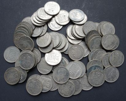 77 pièces de 10 francs Turin en argent ....