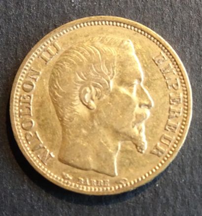 Gold coin. Coin 20 francs Napoleon III, GOLD,...