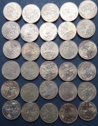 30 pieces of 10 frs Francis Rude 1984. Cupro-Nickel....