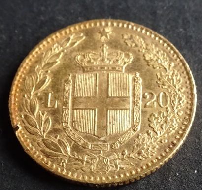 null Gold coin. Coin 20 pound Umberto 1er, Gold, Rome, 1882.
Weight : 6,46 grams...