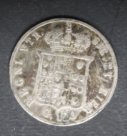 null Coin of Ferdinand II, 1856, silver. Kingdom of the two Sicilies.
Weight : 27,39...