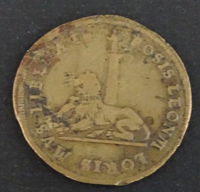 null Pièce Philippe II d’Espagne, 1580. Cuivre jaune.